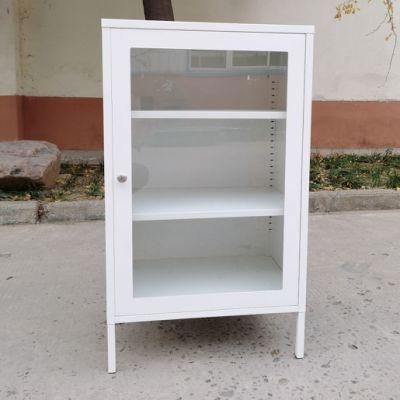 Small Size Metal Bookcase with Glass Door