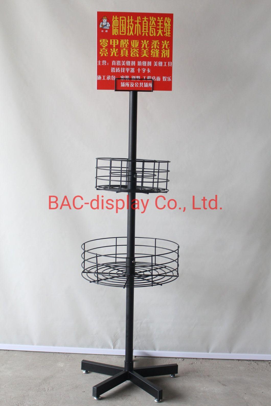 Customized Metal Wire Shelf Display Rack with Wheels