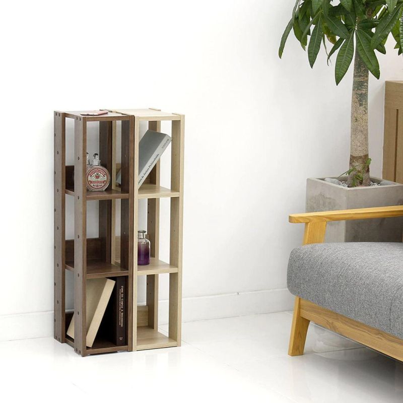 3-Shelf Open Wood Shelving Unit, Natural