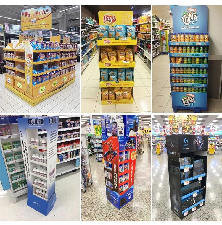 Good Quality Pop Custom Retail Cardboard Floor Display Racks for Spice
