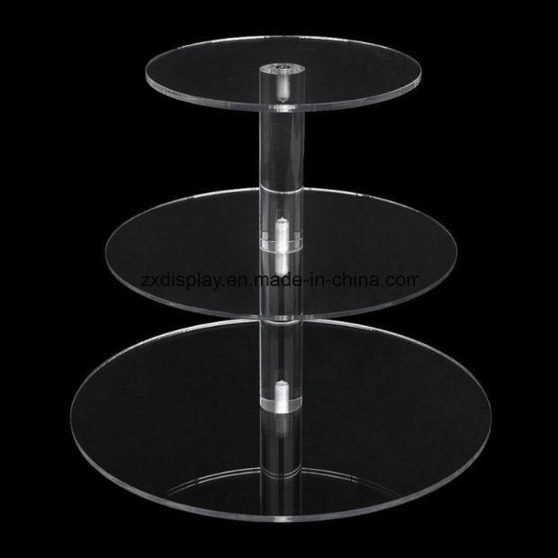 Tabletop 3 Layer Round Acrylic Bread Dessert Display Stand for Party