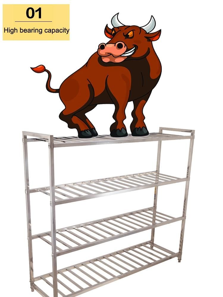 Cheap Kitchen Storage Rack Square Tube Heavy Duty Shelf Ladder Type