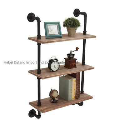 18&quot; 24&quot; 30&quot; Antique Industrial Pipe Shelf Bracket Rustic Modern Wood Bookshelf for Home DIY Furniture