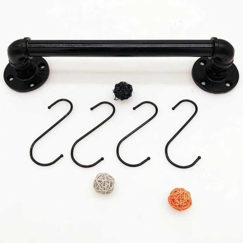 Home Decor Robe Hook and Wall Mounted Coat Racks with 3/4" Malleable Cast Iron Pipe Fittings