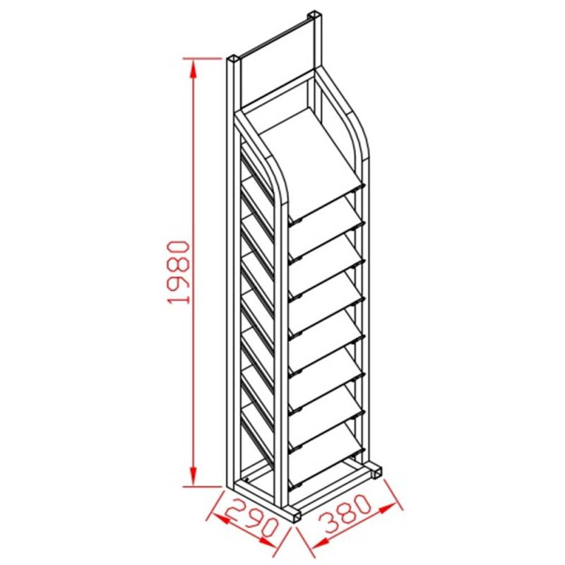 8 Layer Hard Wood Sample Display Stand Free Stand Metal Shelves Floor Tiles Display Rack