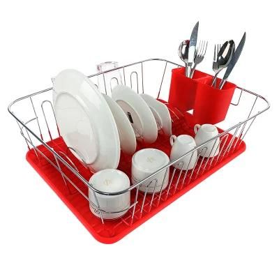 Dish and Cups Storage Rack with Utensil Holder &amp; Tray