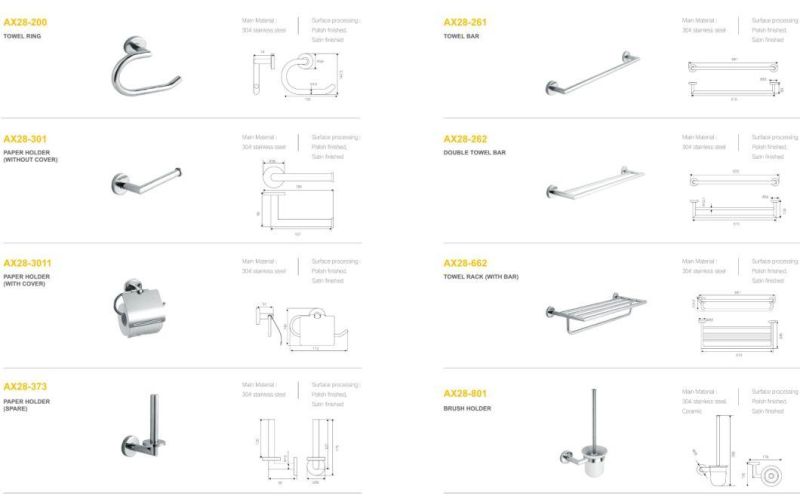 Factory Direct Sale Bathroom Shelf Wall Mounted Double Towel Bar