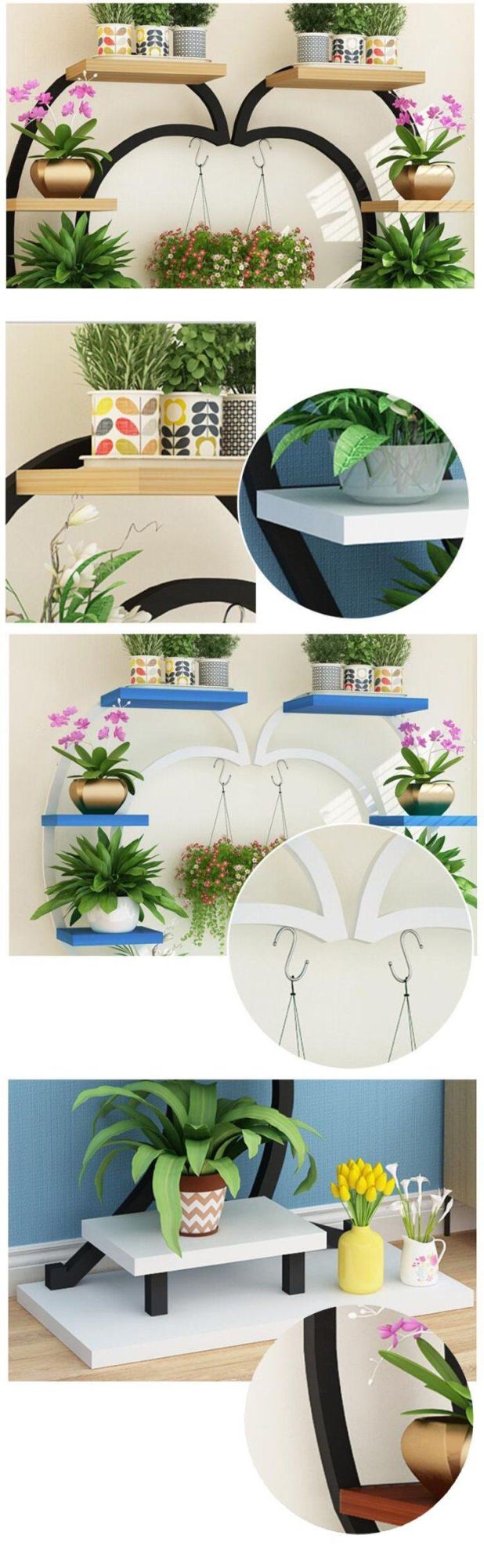 Creative Wrought Iron Multi-Layer Flower Stand Indoor Floor Plant Stand