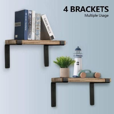 Heavy Duty Shelf Brackets for 12 Inch Shelves, Floating Shelf Brackets for DIY Industrial Open Shelving Holder Hanger, 4 Pack