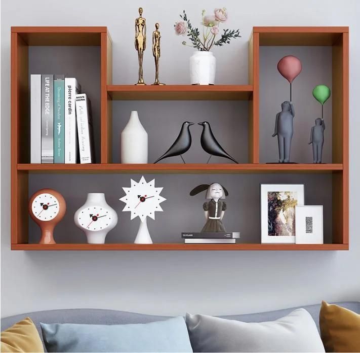 Bookshelf Wall Shelf Free Punching Simple Household Wall-Mounted Partitions Bedroom Storage Shelf Living Room Wall Decoration