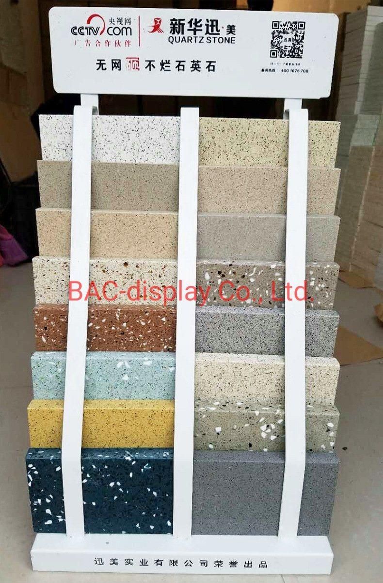 Metal Floor Quartz Stone Display Rack for Ceramic Tile with 7 Shelves