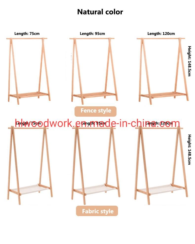 Beech Wood Stand Coat Rack Stand Hanger Foyer Furniture Natural Color Fabric Style Living Room Coat Rack Hotel Coat Rack