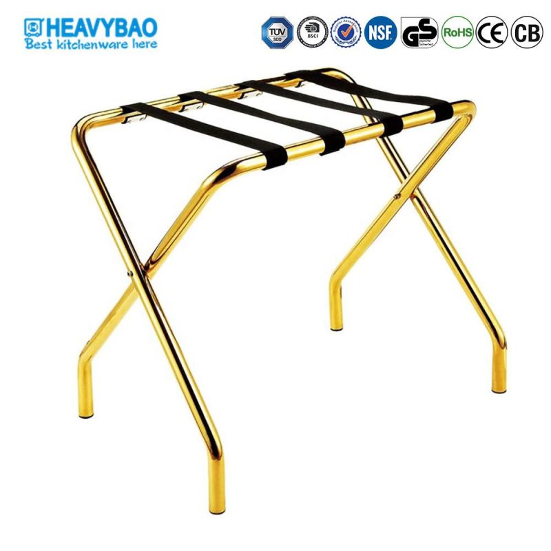 Heavybao Metal Baggage Shelf Guest Room Stainless Steel Folding Luggage Racks