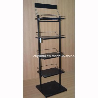 Floor Stand 5 Layers Shelf Metal Drinkware Display Rack (PHY3016)