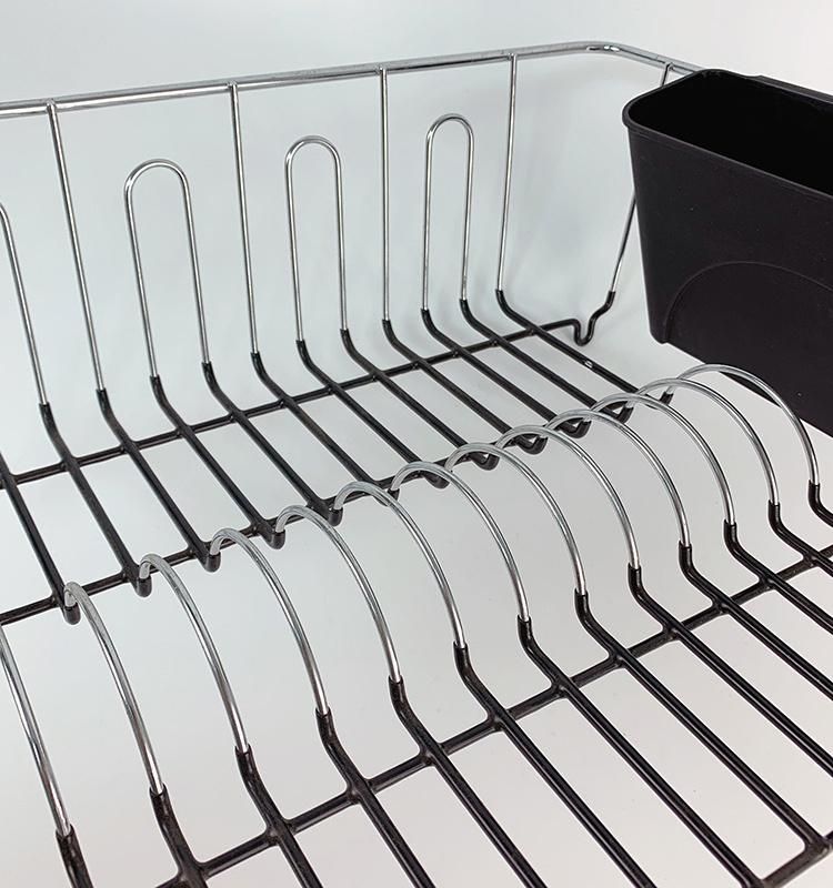 Kitchen Plate Drainer Drying Dish Storage Rack with Drip Tray