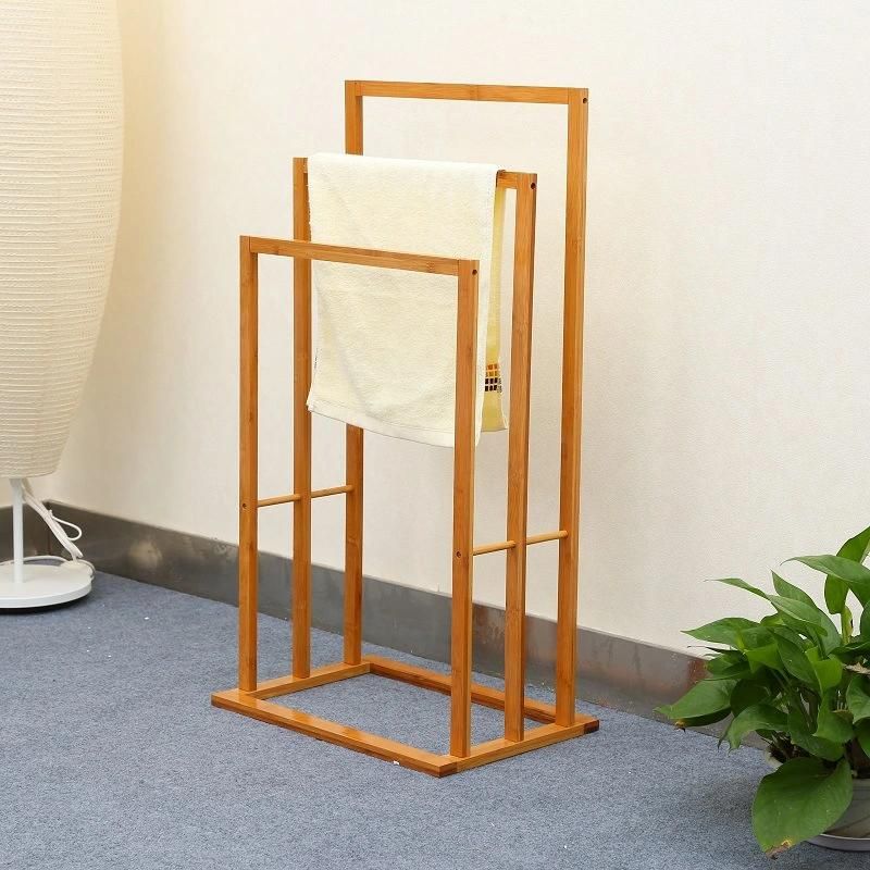 Best Price Customized Bathroom Accessories Hanging Bamboo Display Towel Rack