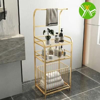 Ins Creative Bathroom Shelf Rack Simple Luxury Metal Bathroom Racks for Bathroom Decoration