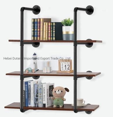 Metal Decorative Pipe Fitting Book Shelf for Home