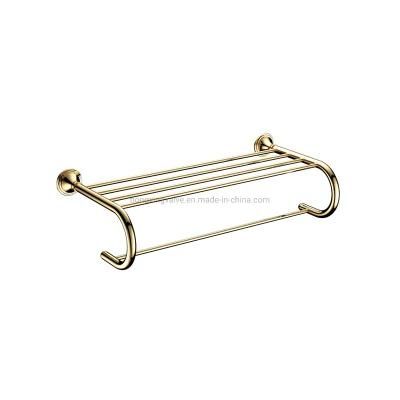 Gold Color Brass New Design Bathroom Durable Wall Mounted Towel Rack