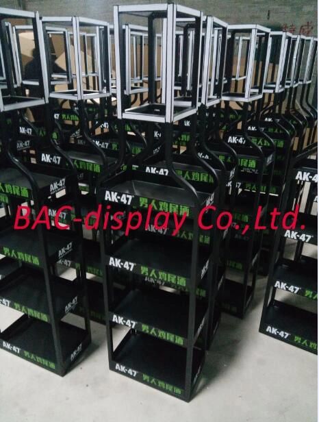 Wine Bottle Shapes Metal Plate Shelves Advertising Display Stand Rack for Promotion