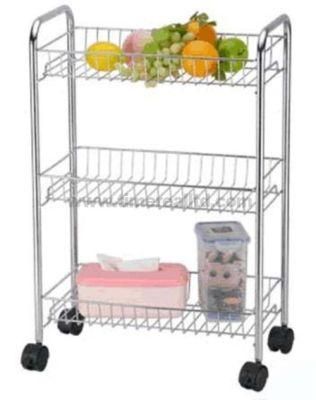 Chrome 3 Tiers Steel Kitchen Storage Rack Sr-B001