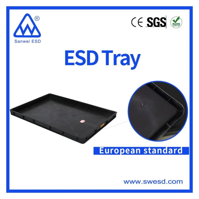 ESD Plastic Antistatic Conductive PCB Tray Counter Size 