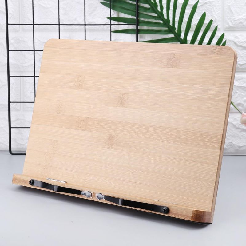 Foldable Multifunction Bamboo Bookshelf Holder Book Reading Stand for Reading Adjustable Bookstand Laptop Desk Holder School Office