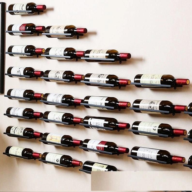European Style Wall-Hung Wrought Iron Creative Simple Wine Rack Wine Bottle Rack Household