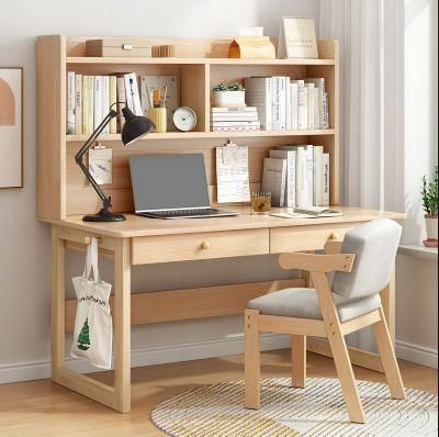 Solid Wood Legs Desk Bookshelf One Table Bedroom Simple Home Office Computer Desk Writing Desk Student Study Table