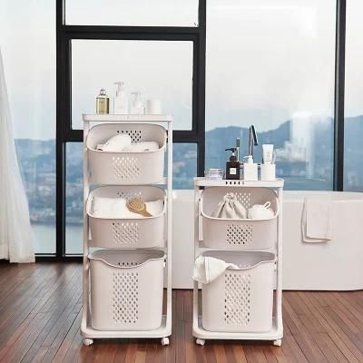 Dirty Clothes Storage Basket Dirty Clothes Basket Thickened Storage Rack Household Storage Bucket Bathroom Removable Trolley Rack