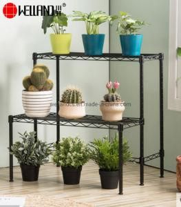 Floor Stand Space Saving DIY Style Steel Plant Flower Pot Holder Shelf Display Rack for Garden