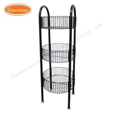 Floor Standing Metal 3 Tier Wire Shelving Display Rack for Toys