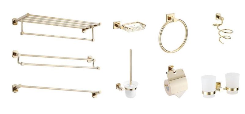Solid Brass Towel Rack with Towel Bar
