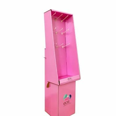 Rotating Pop Peg Cardboard Display Stand Toy Bag Keychain Stationery Duplex Paper Board Display Rack with Hooks
