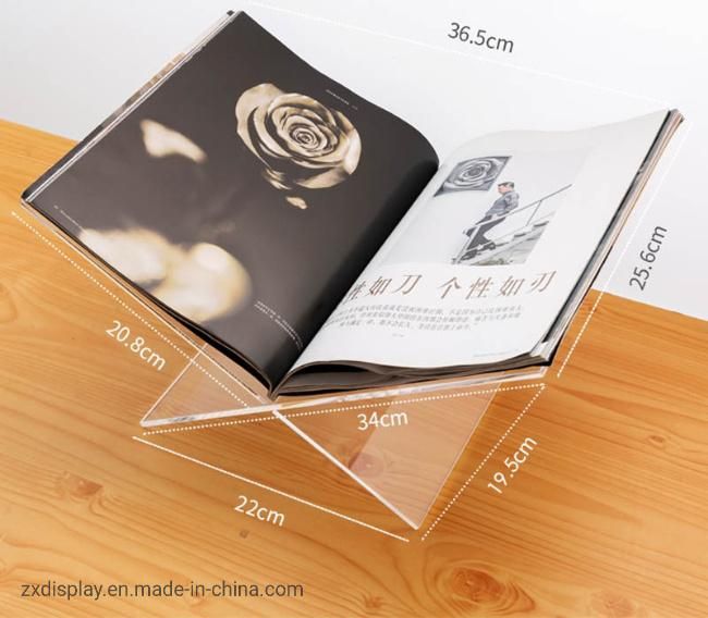 New Design Clear Acrylic Magazine Book Display Shelf Rack