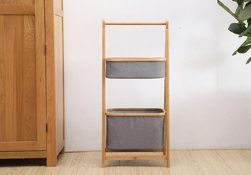 2 Tier Bamboo Home Bathroom Kitchen Storage Rack Shelf Basket