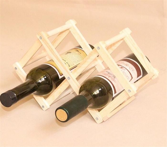 Natural Color Pine Wood Wine Rack with Size Custom Made