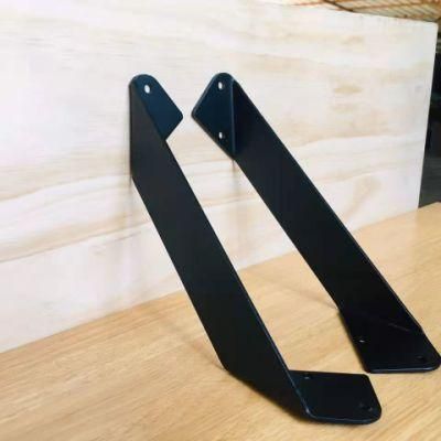 6 Inch Flat Angle Curved Black Floating Shelf Support Brackets