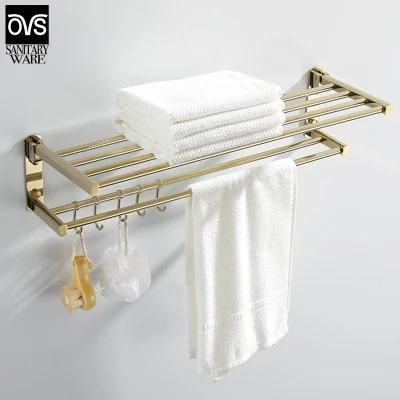 Brass Bathroom Hardware Set Wall Mounted Polished Rack Set Wall Holder Bathroom Corner Shelf Hook