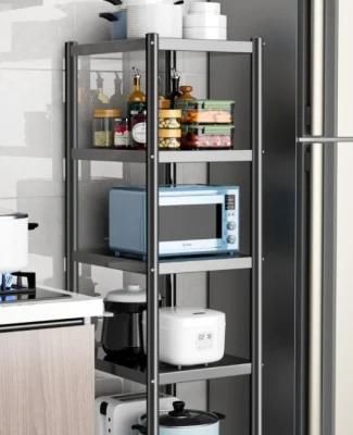 Kitchen Crevice Rack Floor Multi-Function Pot Storage Rack Microwave Oven Shelf Household Storage Rack