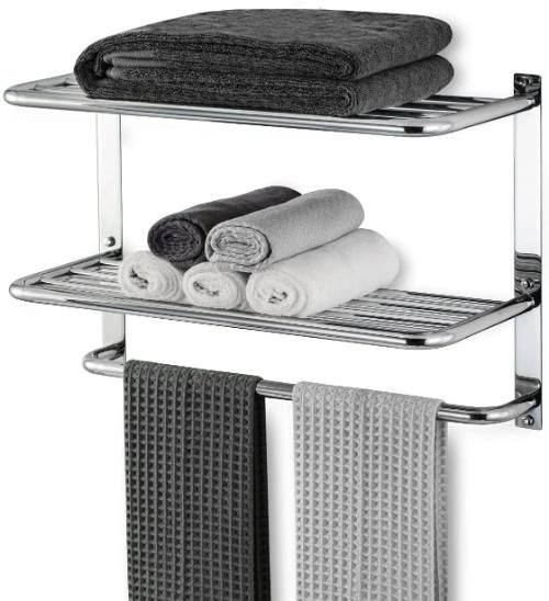 Towel Rack with Tower Bars SUS 304 Towel Shelf Wall Mount Towel Holder