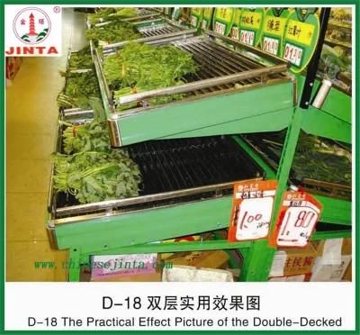 2-Layer Fruit and Vegetable Display Shelf for Supermarket