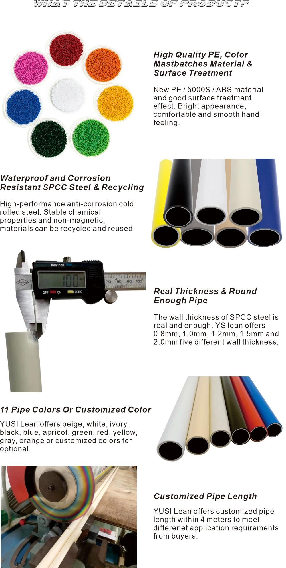 Coated Pipe Composite Pipe Plastic Steel Pipe and Joint System for Lean Rack, Workstation, Shelving