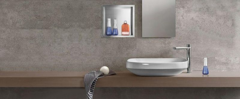 Niches Steel Silver Recessed Metal Bathroom 2 Layers Shower Wall Niches with Shelf