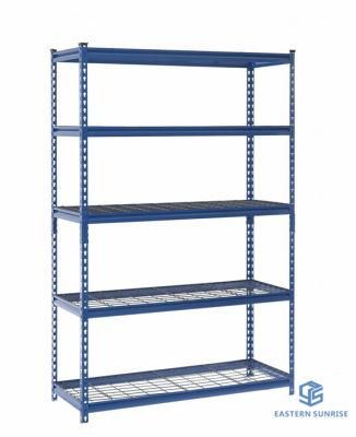 5-Foot Tall, 5 Shelf Steel Wire Deck Industrial Storage Rack, Adjustable for Workshop/Garage Storage