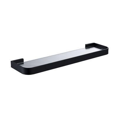 Newest SUS304 Wall Mounted Toilet Bathroom Shelf Matt Black Single Bathroom Rack (NC4012-MB)