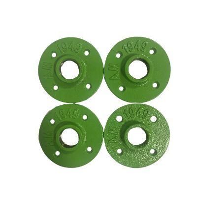 1/2&quot; Bsp Green Malleable Iron Floor Flange Decorative Iron Pipe Fittings Malleable Iron Floor Flange 1/2&prime; &prime; Common Size