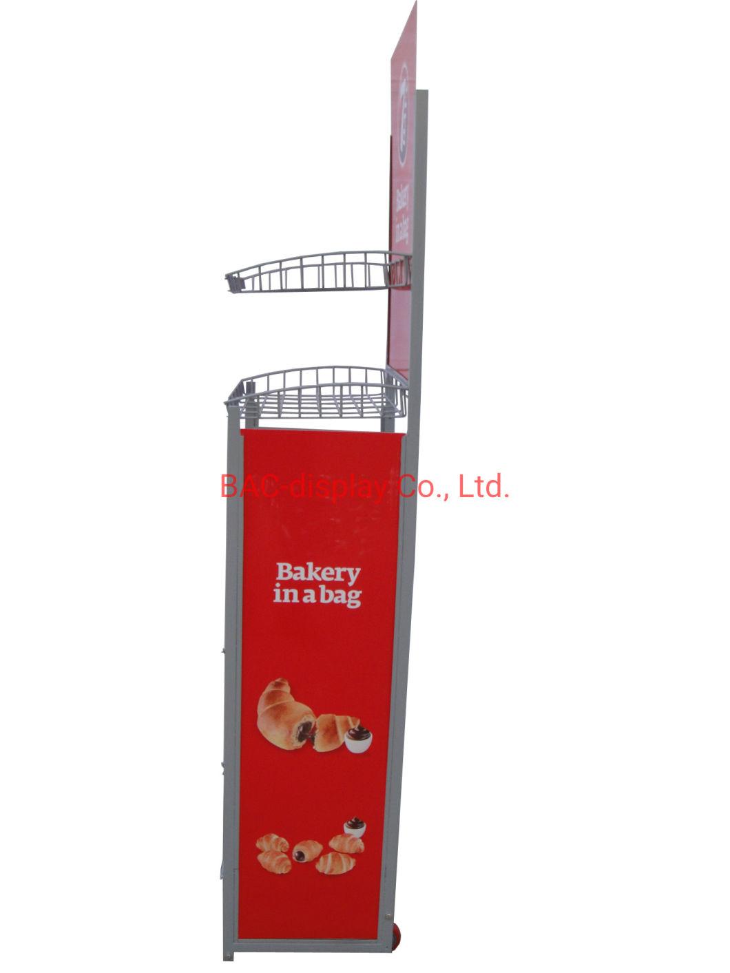 Multi-Tier Movable Food Display Shelf/Bread Display Stand/Bakery Display Rack