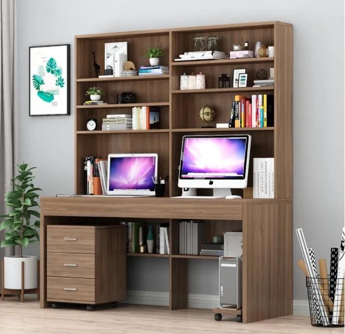 Computer Desktop Desk Home Bookcase Desk Bookshelf One Table Bedroom Solid Wood Desk Writing Desk Study Table