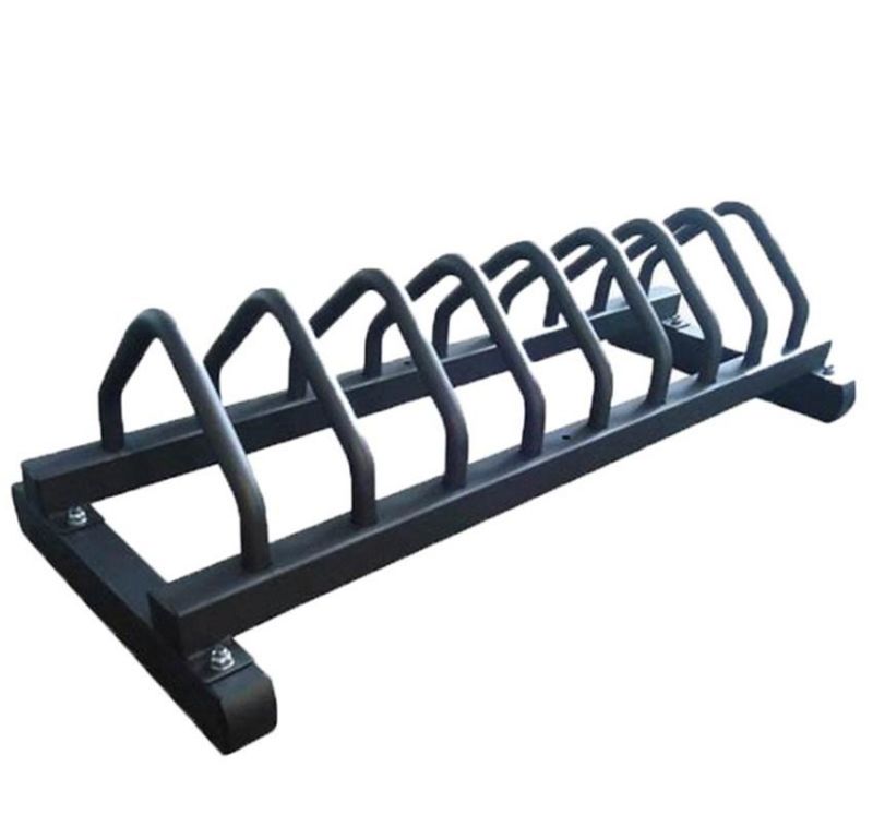 , Multilevel Horizontal Storage with Two Slots, Handle and Wheels High Capacity 800lbs Horizontal Barbell Bumper Plate Rack